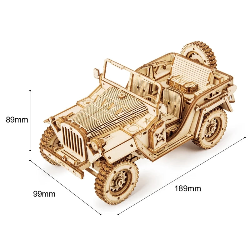 Puzzle 3D en bois | Jeep Armée 369 pièces