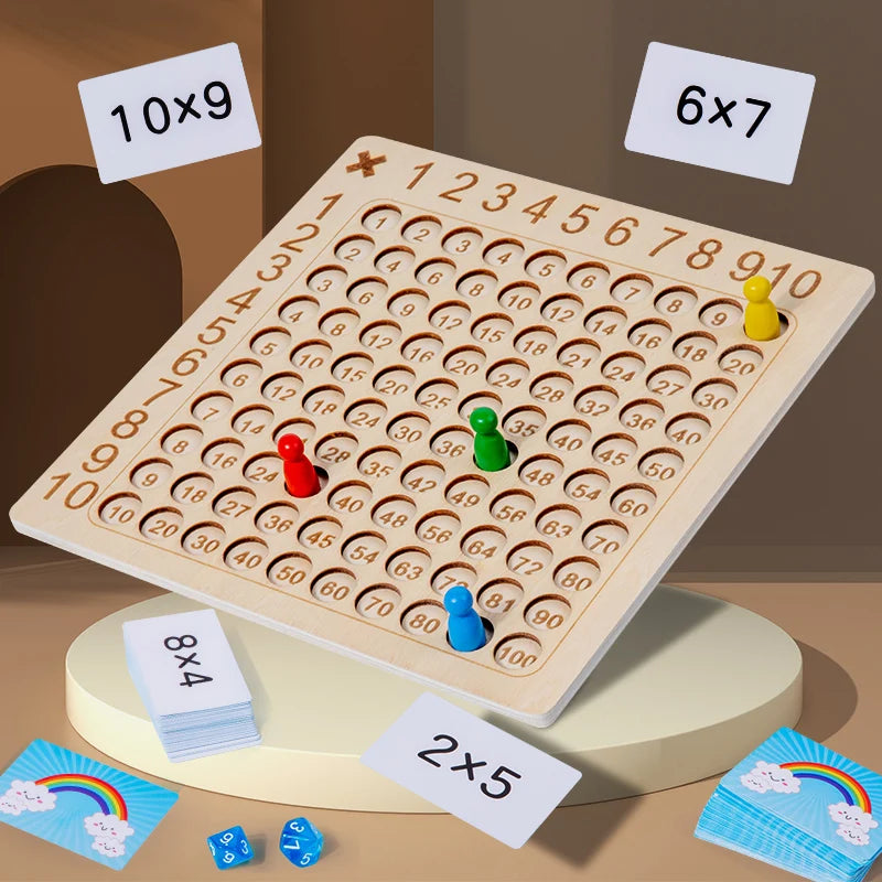 Table de multiplication en bois | Système de pions