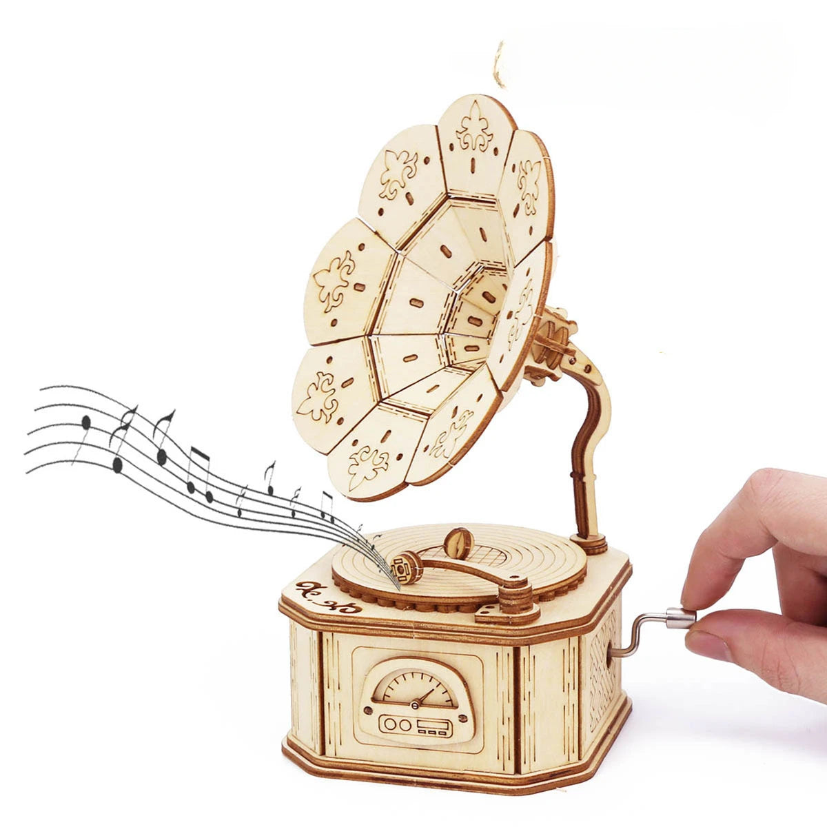 Puzzle 3D en bois | Gramophone musical 64 pièces